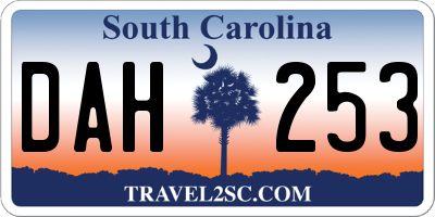 SC license plate DAH253