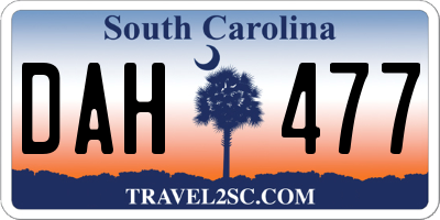 SC license plate DAH477