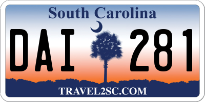 SC license plate DAI281