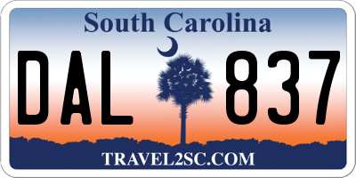 SC license plate DAL837
