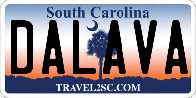 SC license plate DALAVA