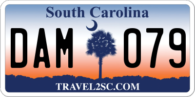 SC license plate DAM079
