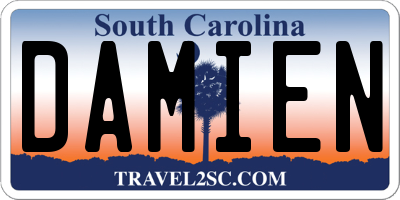 SC license plate DAMIEN