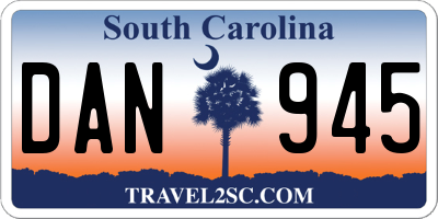 SC license plate DAN945