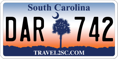 SC license plate DAR742