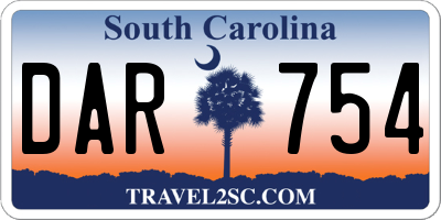SC license plate DAR754