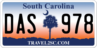 SC license plate DAS978