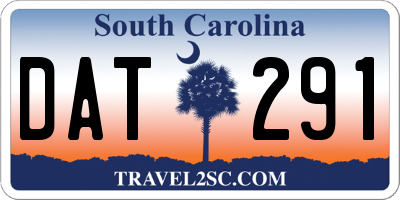 SC license plate DAT291