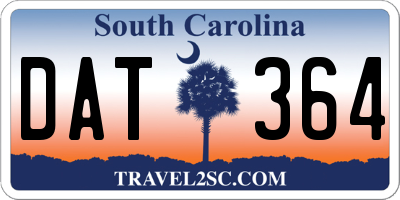 SC license plate DAT364
