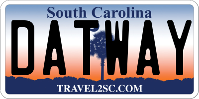 SC license plate DATWAY