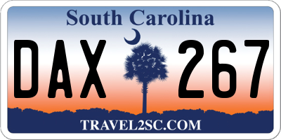 SC license plate DAX267