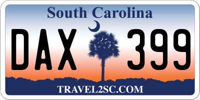 SC license plate DAX399