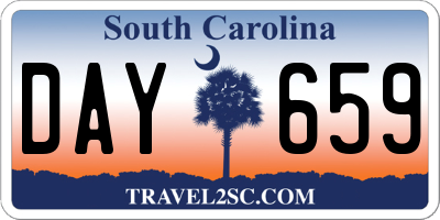 SC license plate DAY659