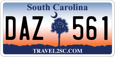 SC license plate DAZ561