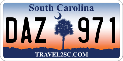 SC license plate DAZ971