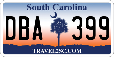 SC license plate DBA399