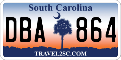 SC license plate DBA864