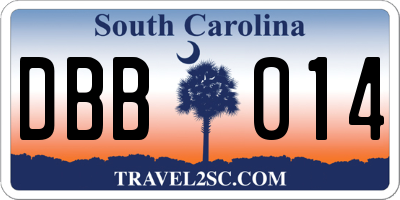 SC license plate DBB014
