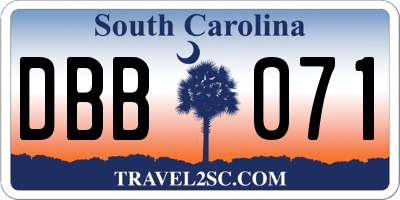 SC license plate DBB071