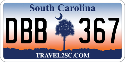 SC license plate DBB367