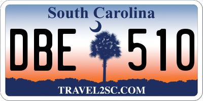 SC license plate DBE510