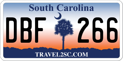 SC license plate DBF266