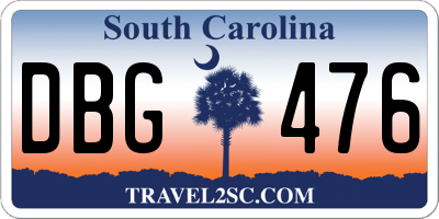 SC license plate DBG476
