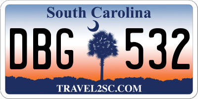 SC license plate DBG532