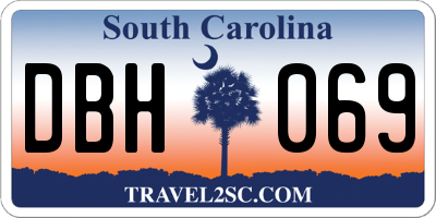 SC license plate DBH069