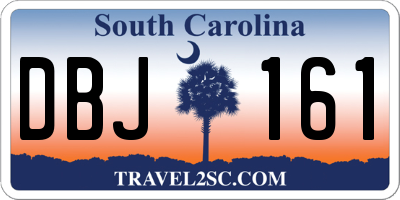 SC license plate DBJ161