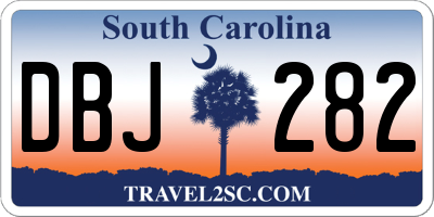 SC license plate DBJ282