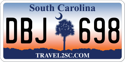 SC license plate DBJ698