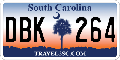 SC license plate DBK264