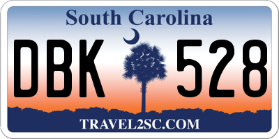 SC license plate DBK528