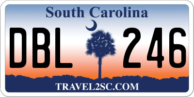SC license plate DBL246