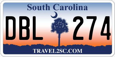 SC license plate DBL274