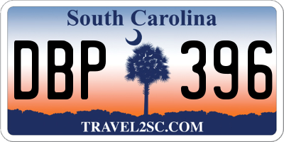 SC license plate DBP396