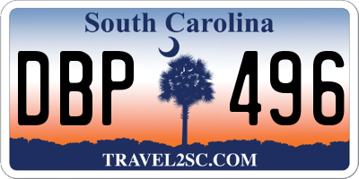 SC license plate DBP496