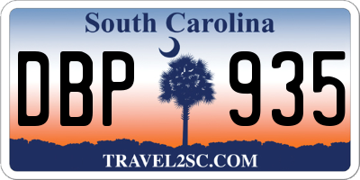 SC license plate DBP935