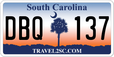 SC license plate DBQ137