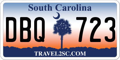 SC license plate DBQ723