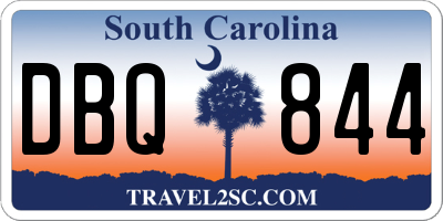 SC license plate DBQ844