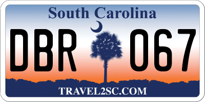 SC license plate DBR067