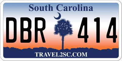 SC license plate DBR414