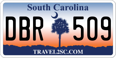 SC license plate DBR509