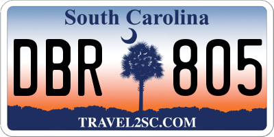 SC license plate DBR805