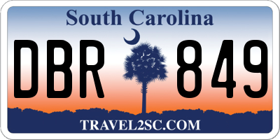SC license plate DBR849