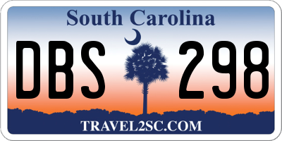 SC license plate DBS298