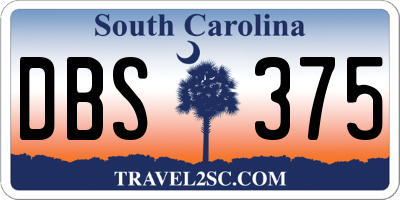 SC license plate DBS375