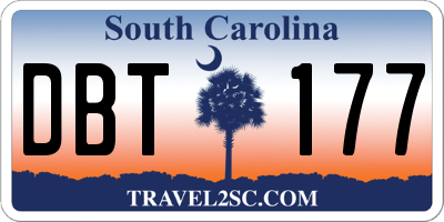 SC license plate DBT177